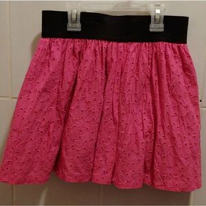 Very Nice Necessary Objects Pink / Black Eyelet Skirt Sz M
